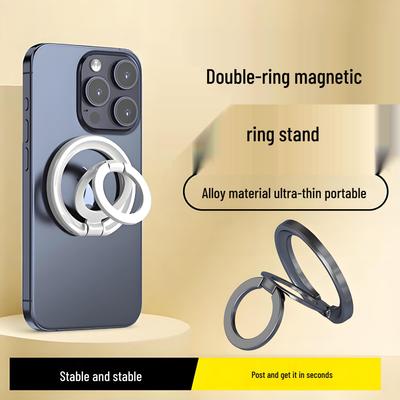 MagSafe Çift Halkalı Manyetik Telefon Standı: Güçlü Tutuşlu Parmak Yüzüğü ve Kılıf Arkası Çıkartmalı Masaüstü Aparatı