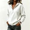 Women's Casual Striped Half-Zip Long Sleeve Hoodie