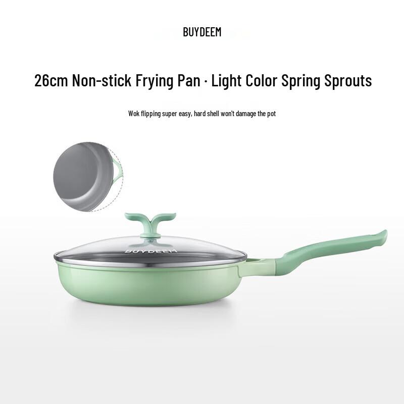 Buydeem Light Color Spring Bud Series 26cm Ceramic Non-stick Frying Pan