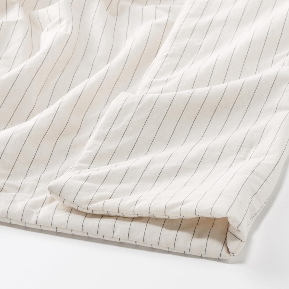 MUJI Cool Cotton Thin Quilt / Single 140 x 190cm - Ivory Stripe 76888055