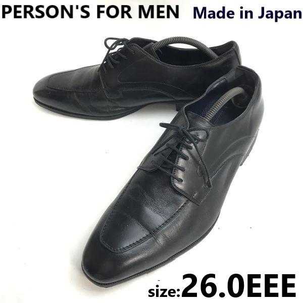 

USED/PERSON S FOR MEN leather U-tip shoes 26 EEE black Japan