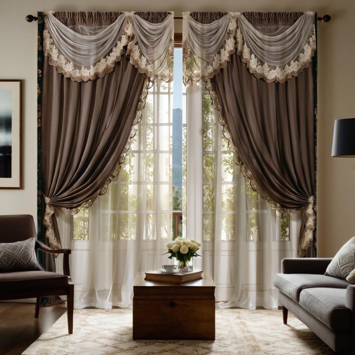 

Комплект из 2 предметов HD цифровые коричневые винтажные вышитые шторы Домашний декор стиль Украсьте гостиную спальню Носите карниз эффект шторы s W52H63inchW132H160cm