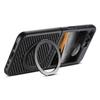 SUTENI G3 For Samsung Galaxy Z Flip7 FE 5G/Z Flip6 5G Magnetic Case Rotating Kickstand Carbon Fiber Texture Leather Phone Back Cover