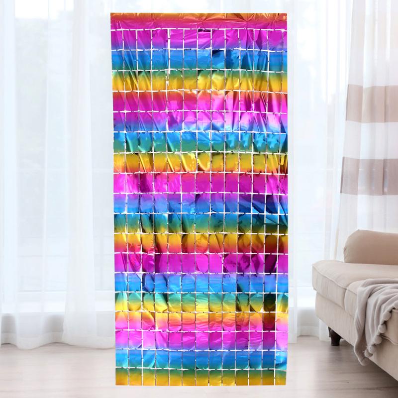 Party Party Colorful Square Rain Curtain Birthday Party Background Wall Decoration Square Rain Curtain
