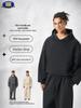 Trendy DE Men's 350G Boxy Hooded Sweatshirt | Wide Fog American Square Hoodie