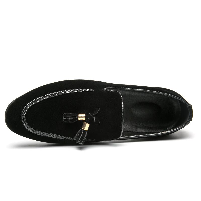 New Newly Men's Suede Tassel Driving Shoes Comfortable Wedding Dress Black Brown Slip On Loafers Oxford Sapatos Tenis Masculino
