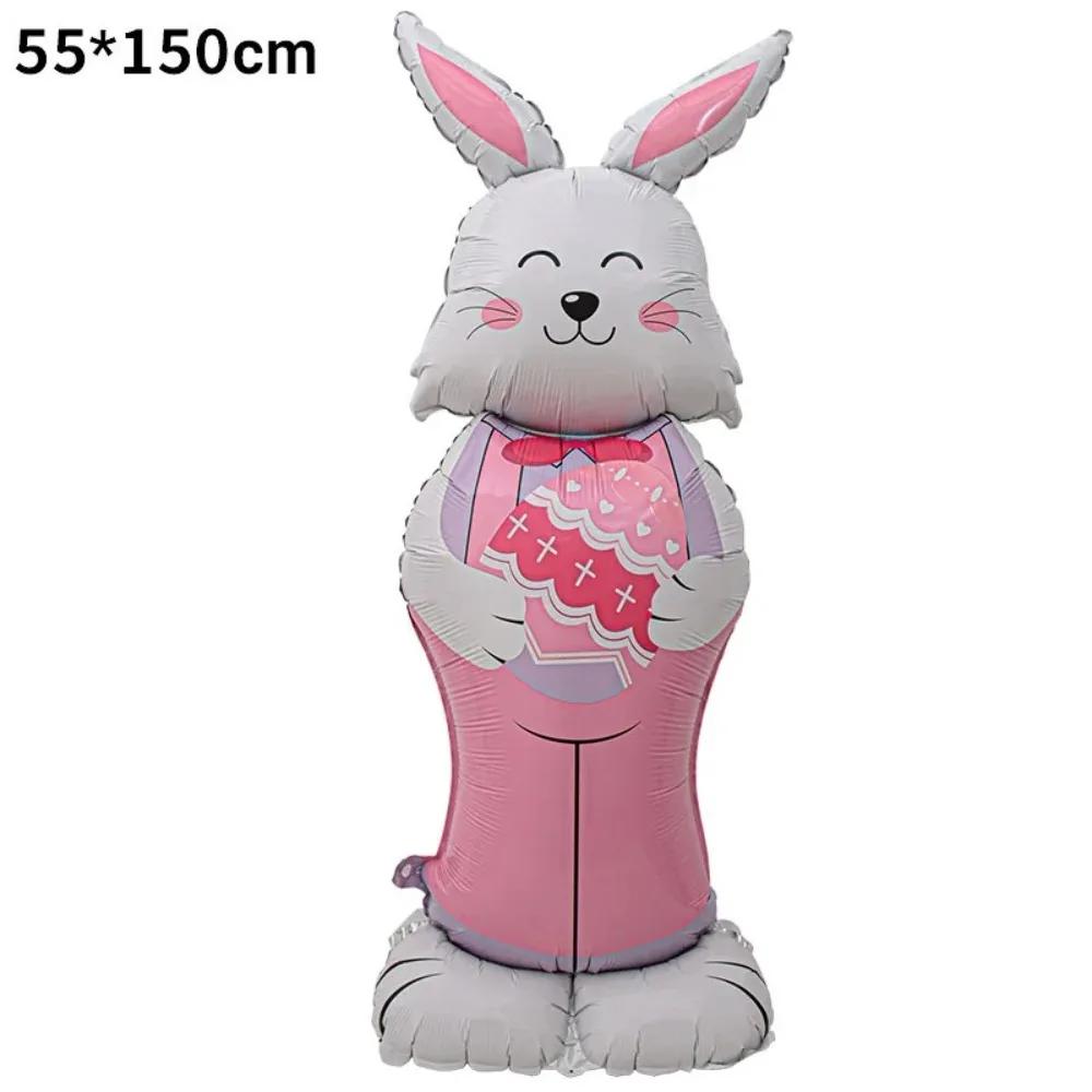 Cute Aluminum Film Easter Rabbit Balloon Large Colorful Bunny Balloon Standing Rabbit Balloon Decoration Easter Party