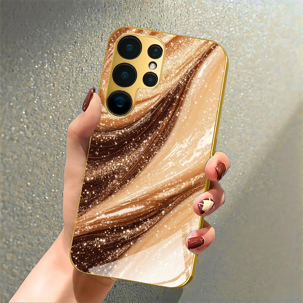 Fashion Luxury High-end PhoneCase Electroplated Glass TPU PhoneCase for Samsung Galaxy S26 S25 S24 S23 S22 S21 FE Ultra Plus