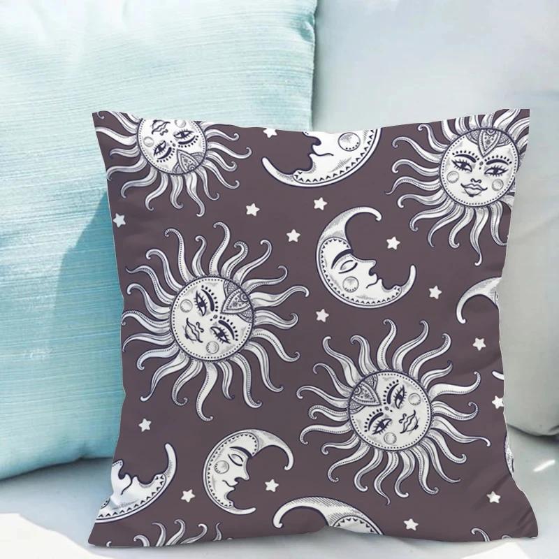 Tarot Sun And Moon Cushions Double-Sided Printing Pillows Decorative For Bed Of Modern Sofa Pillow Cover Decoration Living Room