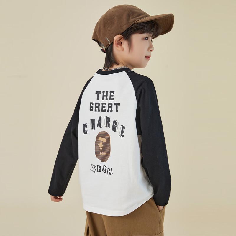 Boy s Colorblock Raglan Long-Sleeve Cotton T-Shirt 120