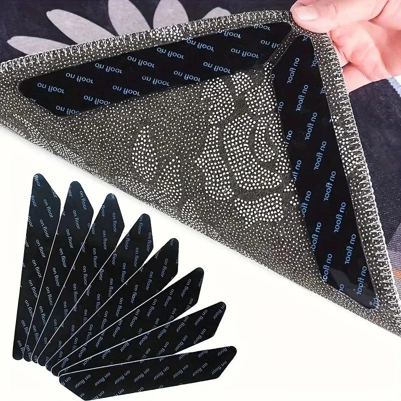 1PCS Reusable Black Double-sided Carpet Fixing Patches, Anti Curling and Anti Slip, Suitable for Carpets and Floor Mats