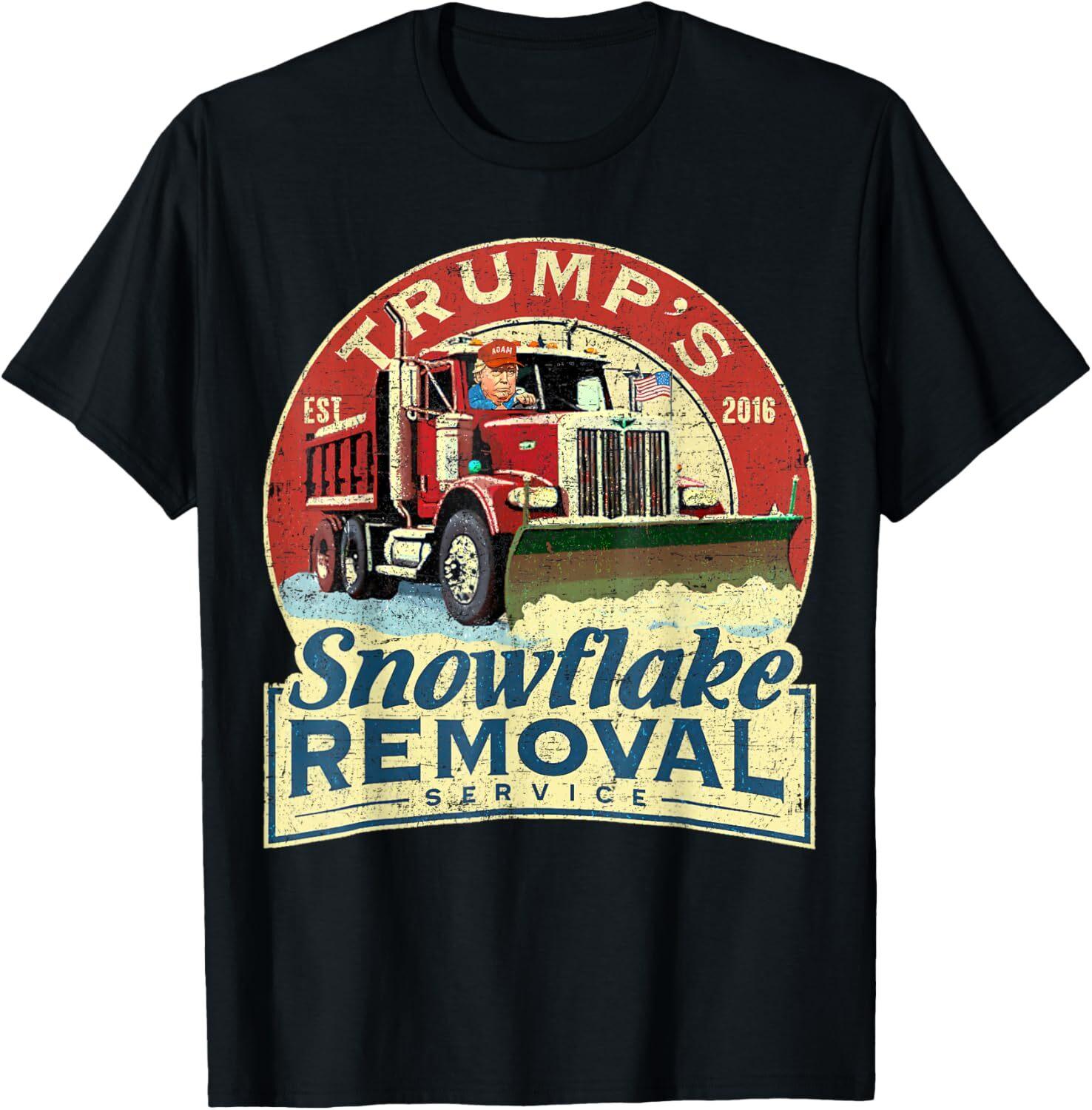 Trump s Snowflake Removal Service Funny Trump 2024 T-Shirt Hoodie M