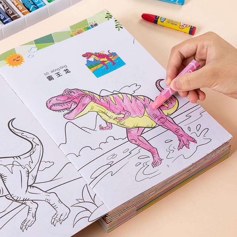 Dinosaur & Car Coloring Book for Kids Ages 3-6