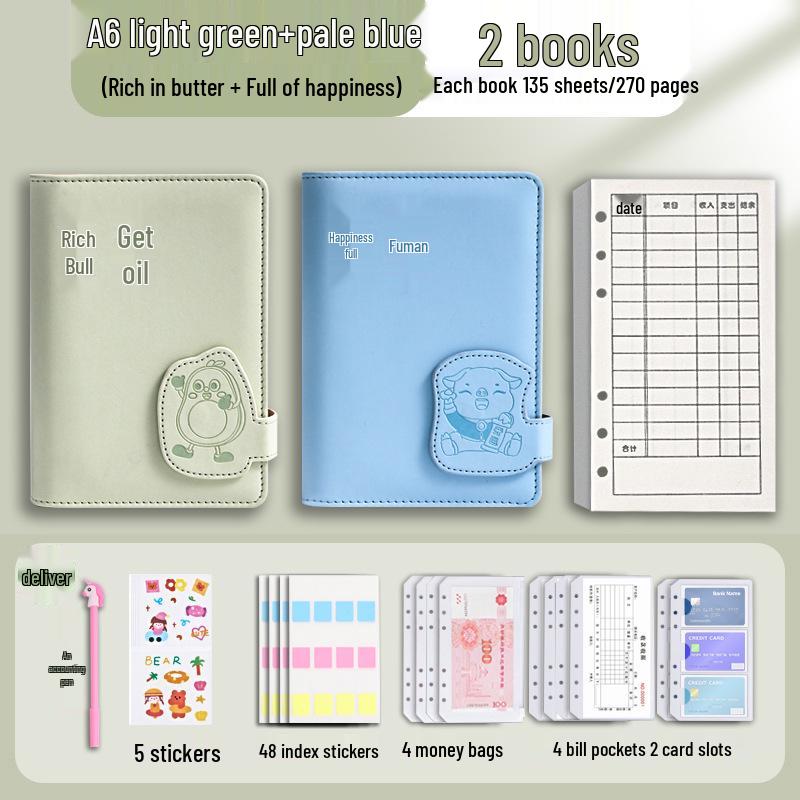 A6 Family & Student Financial Planner: Income & Expenditure Notebook, Loose-Leaf Ledger, Receipt Holder, Money Storage Album