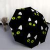 1pc Black Cat Pattern Automatic Open, Sturdy Iron Frame, Compact Folding Design, All-Season Portable Umbrella for Women & Men, Outdoor Umbre