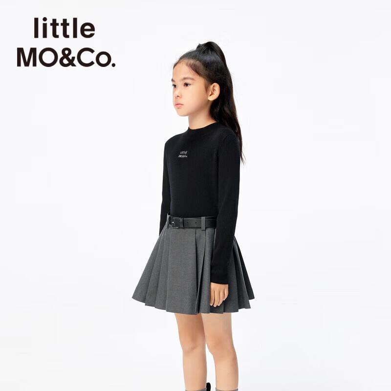 little MO&Co. Kids  2025 Spring Unisex Wool Blend Round Neck Sweater 120