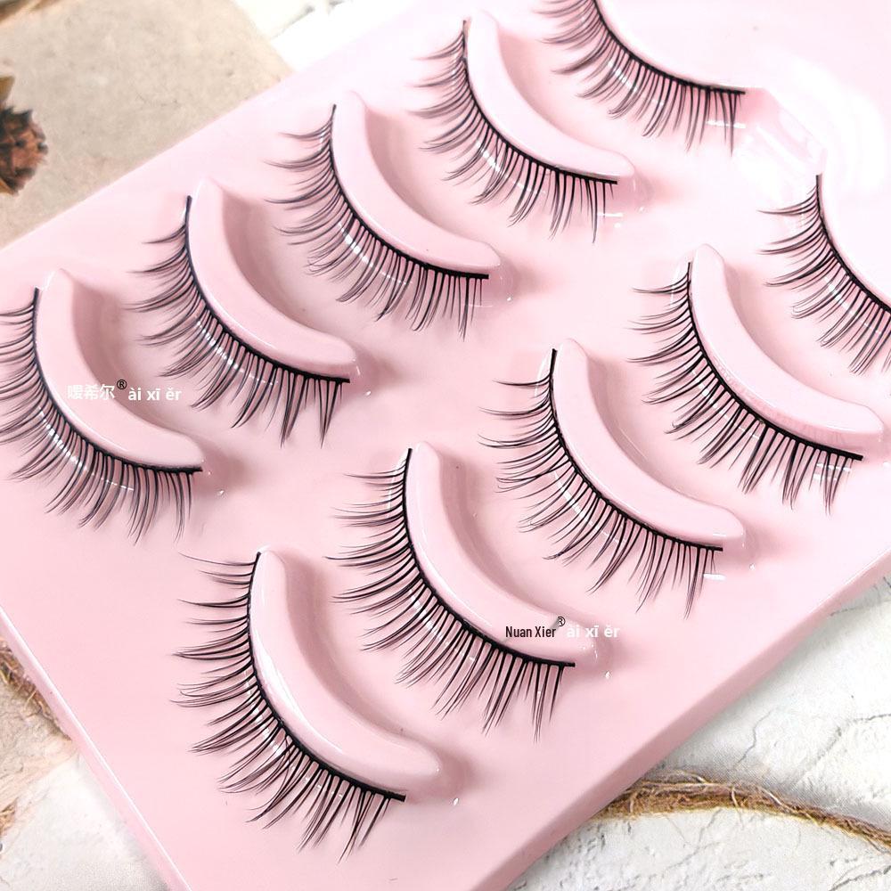 

Korean Sweet Girl Comic Style False Eyelashes - Natural, Clear, Realistic Full Strip with Black Stem