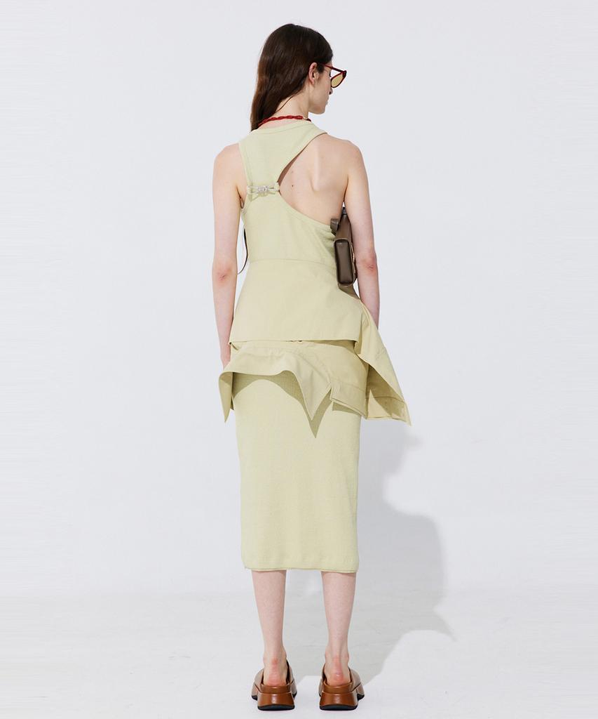 WNDERKAMMER Back Cut-Out Sleeveless Dress_Light Green