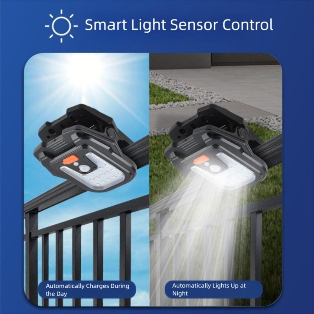 Clip On Solar Motion Lights Solar Powered 4 Light Mode Solar Garden Light IP65 Waterproof Motion Sensing Clip Light Outdoor