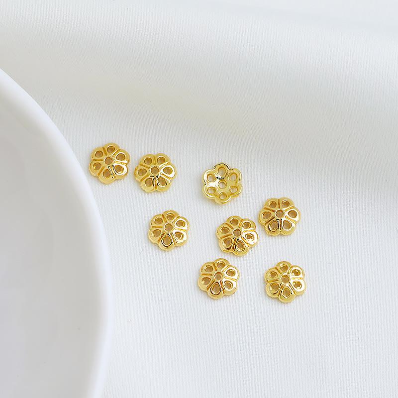 14K Gold Filled Flower Petal Separator Cap for DIY Beading Accessories