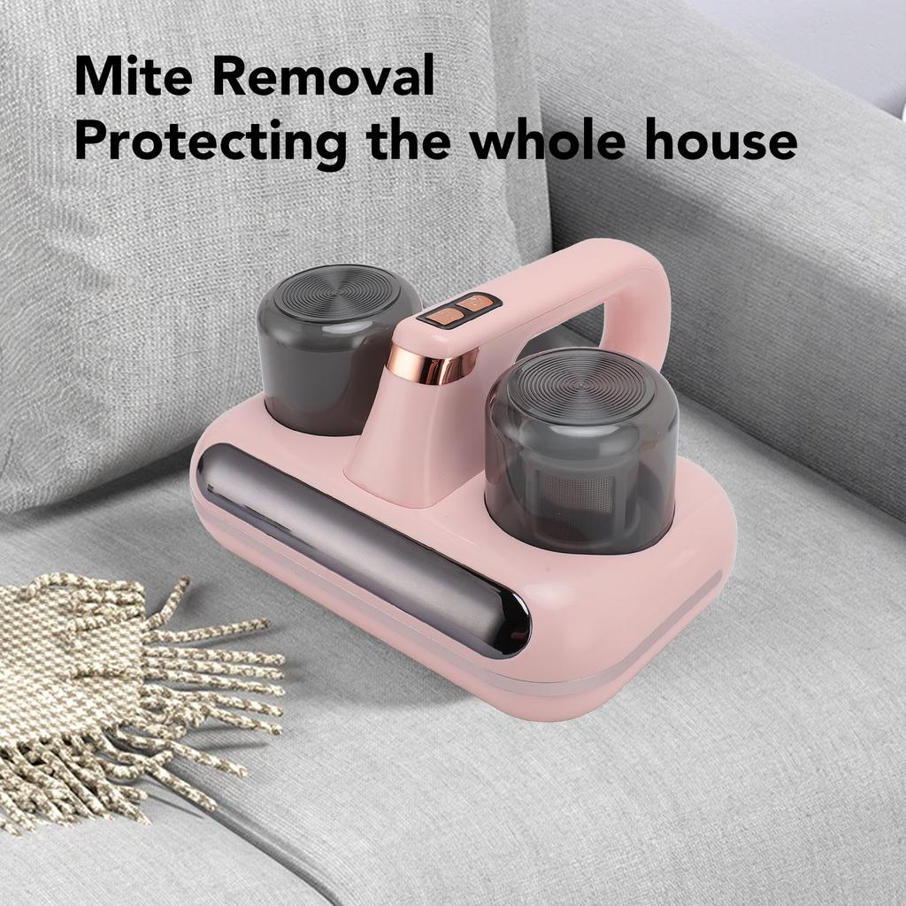 Ultrasound Mite Vacuum Cleaner Double Dust Cup Portable Cordless Handheld High Suction Mite Remover