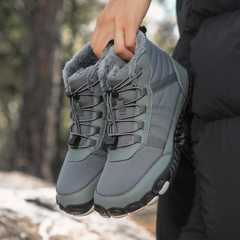 Winter Snow Boots Women's Plush Cotton Shoes Men High-top Short Boots Warm Hiking Shoes Non-slip