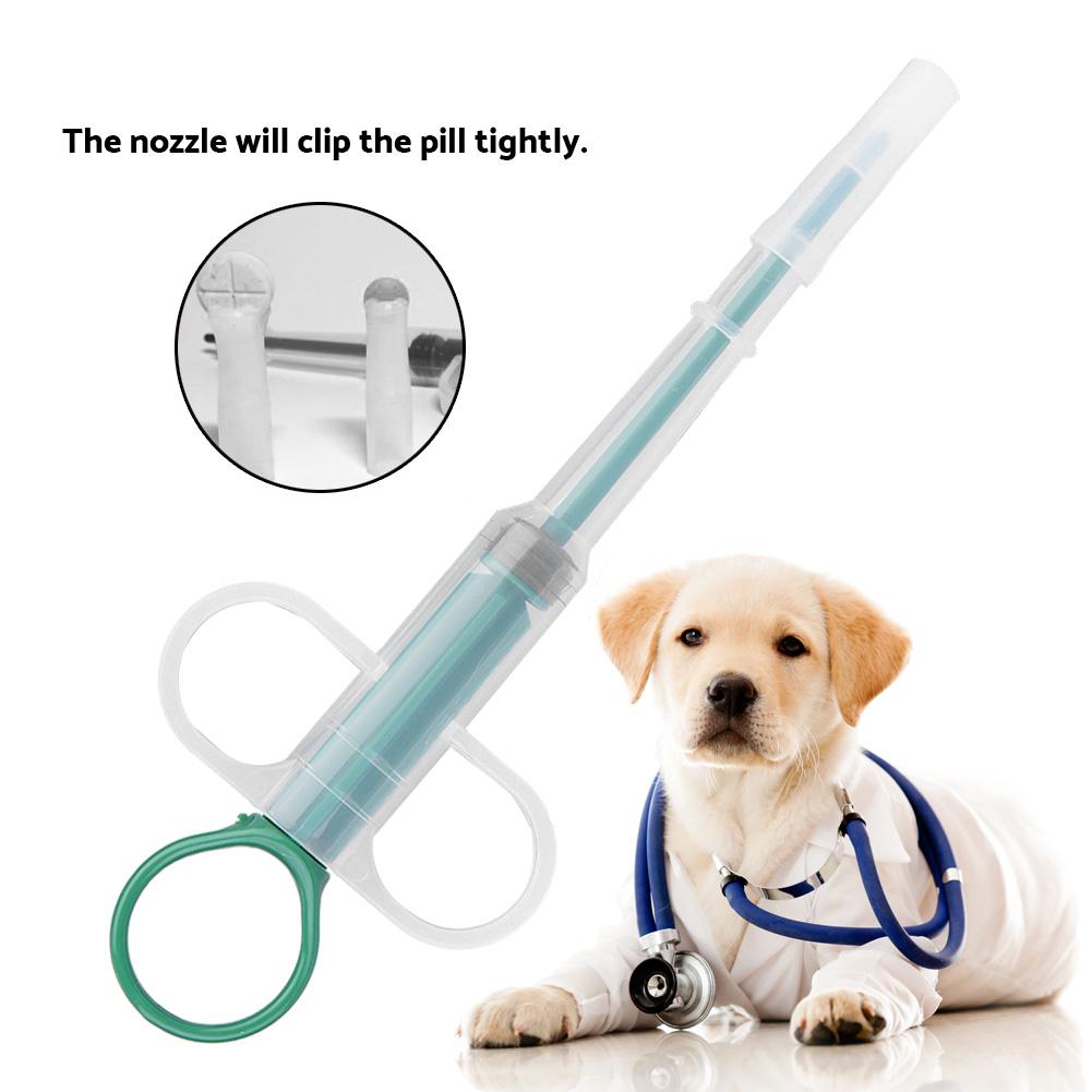 10 Stück Haustier Tier Katze Hund Medizin Fütterungswerkzeug Pille Tablette Kapsel Schieber Futterspender (Grün)