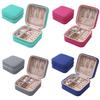 Single Layer Storage Box Small Travel Leathers Jewelry Box Zipper Holder for Rings Earrings Necklaces Storage Display