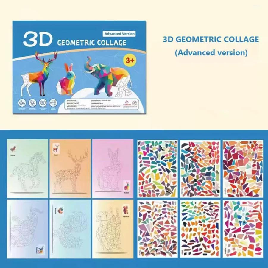

DIY Sticker Puzzle Painting Book-Educational Activity Book for&Kid,Creativity&Motor Skills Development,with Animals,Shapes