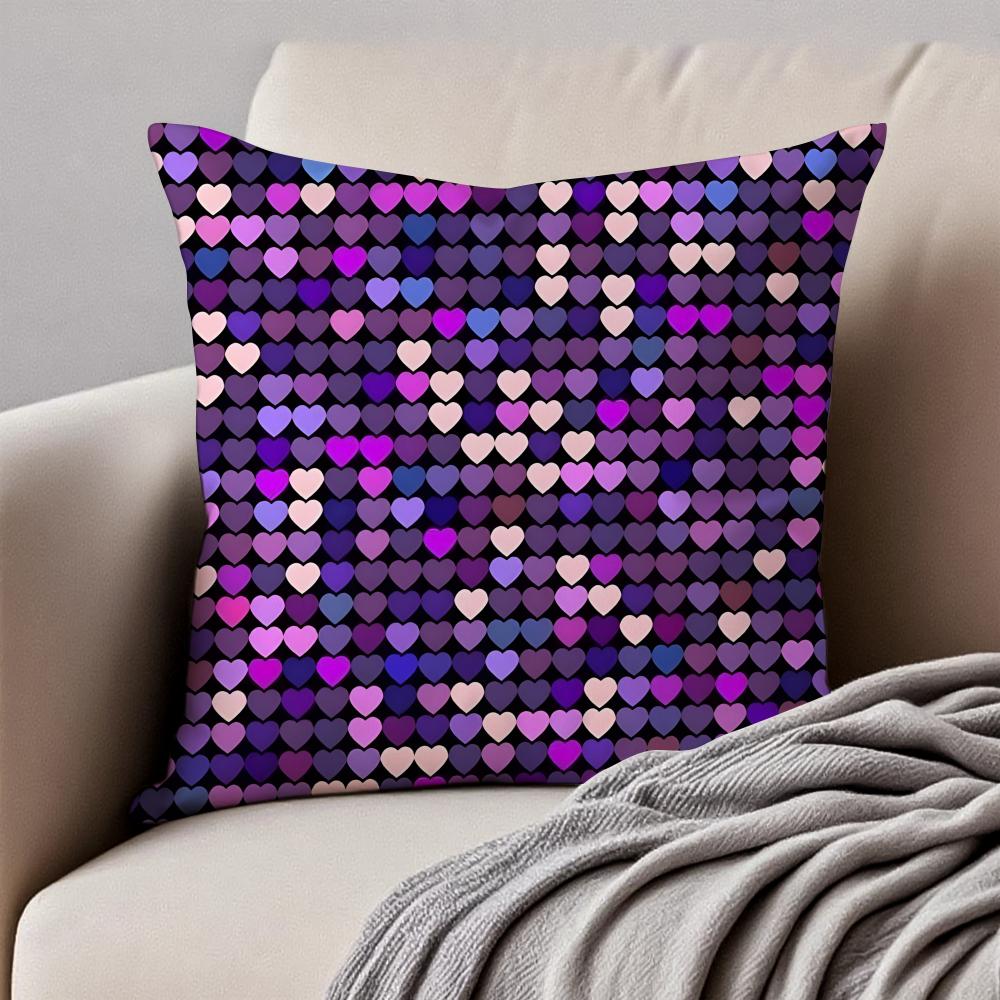 Dreamy Rainbow Love Fashion Patterns Cushion Cover Pillowcase Anti-Dustmite Invisible Zipper Short Plush Sofa Cushion