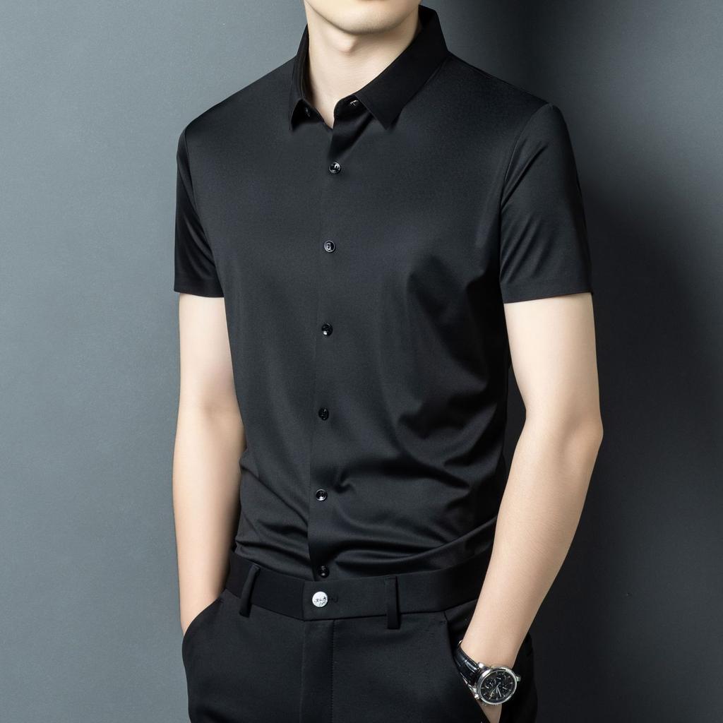 Short Sleeve Shirt Men's Summer Lapel Collar Business Casual Versatile Top