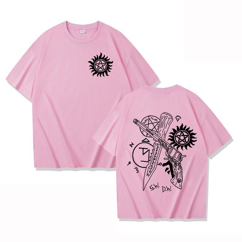 Hot TV Supernatural Print Short Sleeve T Shirts Men Women Shirts Summer Short Sleeved Male T-shirts Comfy Soft Shirts Loose Tops