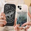 Classic B-Boy L-London Logo Phone Case For IPhone 16 15 14 13 Pro Max 11 12 Plus Leather Silicone Cover