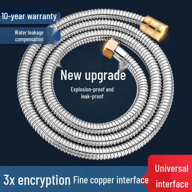 Stainless Steel Explosion-Proof Shower Hose with Hot and Cold Pressurized Nozzle