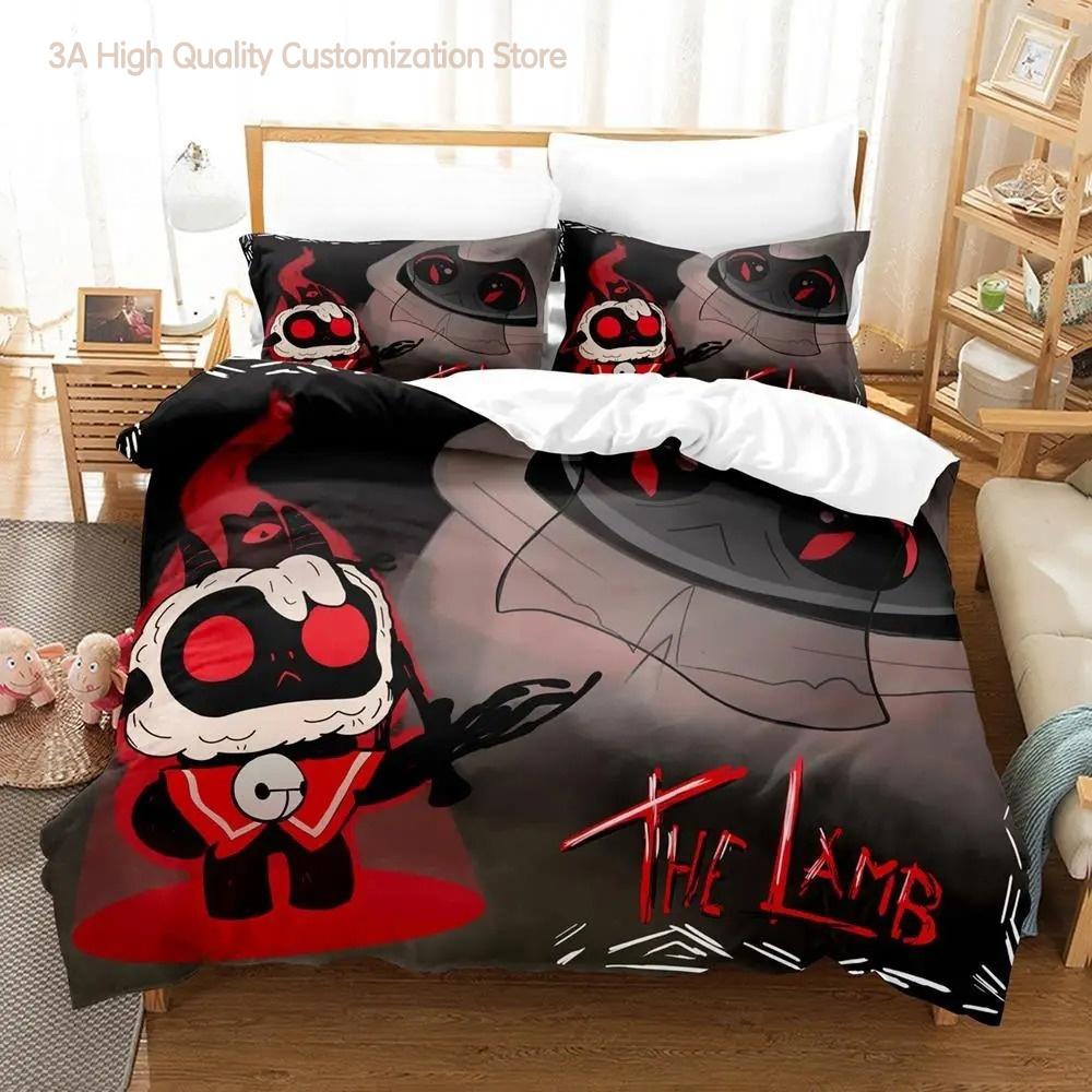 Cult of the Lamb Bedding Set Single Twin Full Queen King Size Bed Set Aldult Boys Bedroom Duvetcover Sets 3D Anime Bed Sheet Set