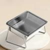 304 Stainless Steel Dog Basin 25cm Extra-Large Feeding Mouth 15-Degree Tilt Design Dog Dish with Dustproof Cover