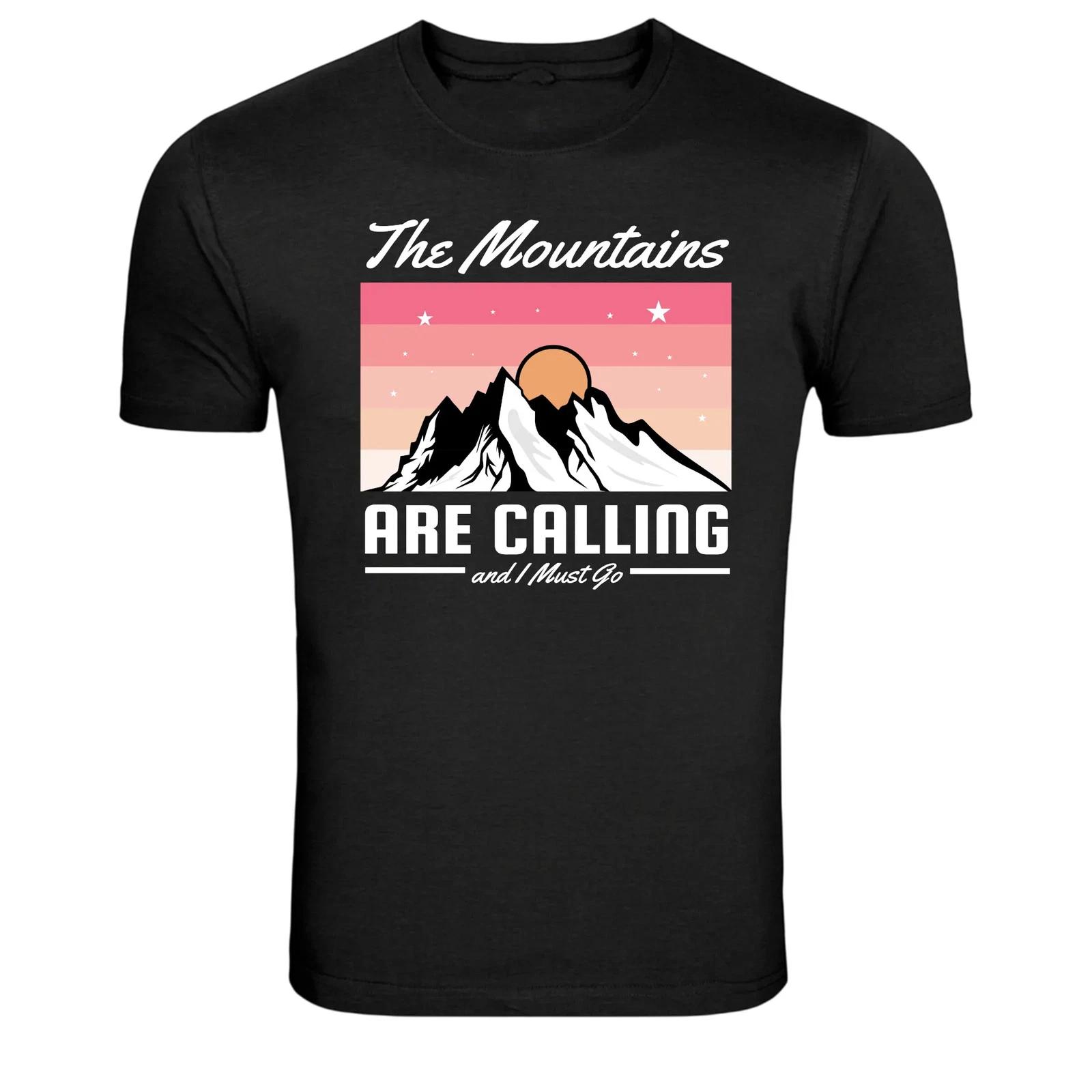 The Mountains Are Calling And I Must Go Hiking Graphic T-Shirt 2XL