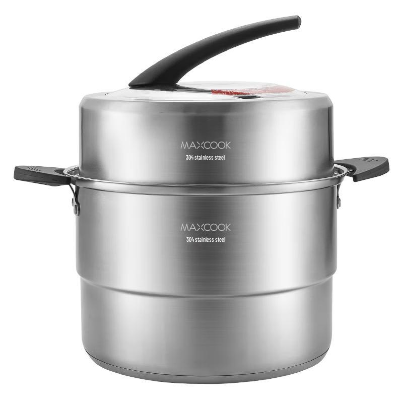 MAXCOOK 30cm 304 Stainless Steel 2-Layer Steamer Pot