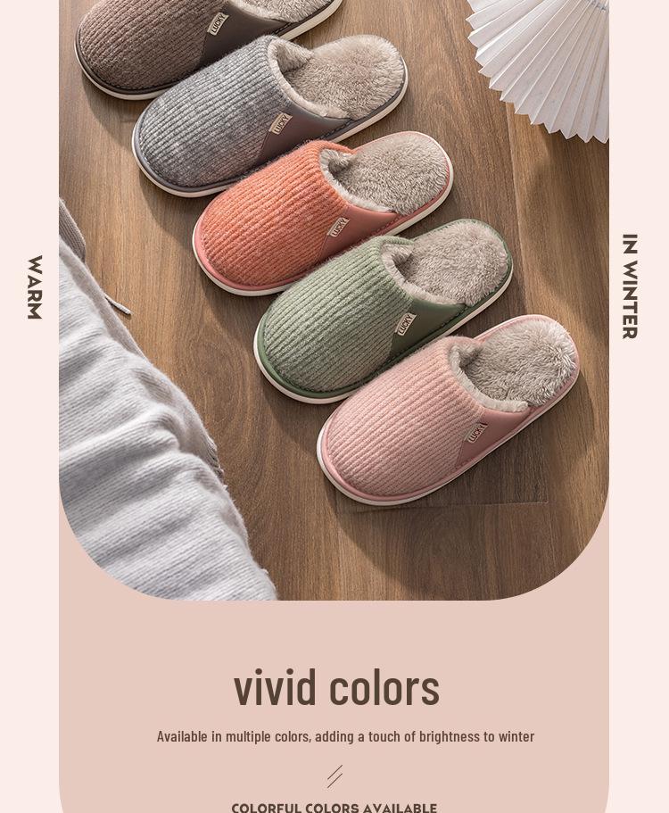 Pánské nadměrné plyšové bavlněné pantofle - Pohodlná protiskluzová domácí obuv na podzim/zimu