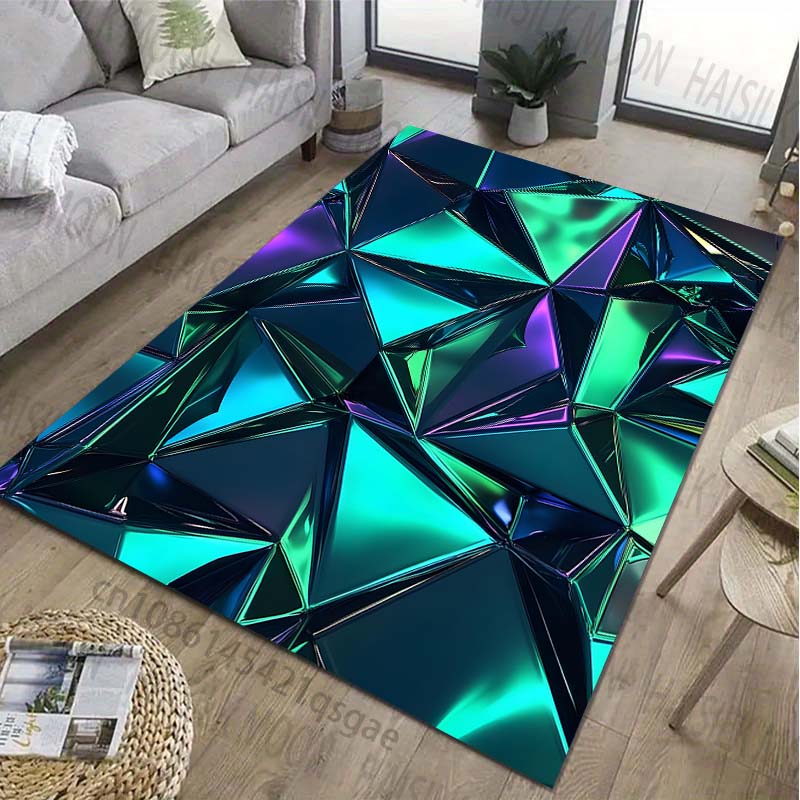 3D Polygons Printed Carpet for Living Room Bedroom Bedside Bathroom Floor Mat Area Rug Sofa Mat Home Decor Large Size