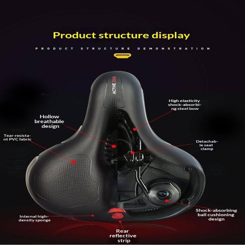 Women'S Men'S Absorbing Bike Seat Comfortable Thickened Super Soft Mountain Bike Seat Universal Bicycle Accessories