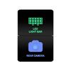 12V Green Blue Light Dual Button Switch ON OFF /Momentary Push Switch For Toyota 4Runner FJ Cruiser Landcruiser Camry RAV4 Prado Relays 5