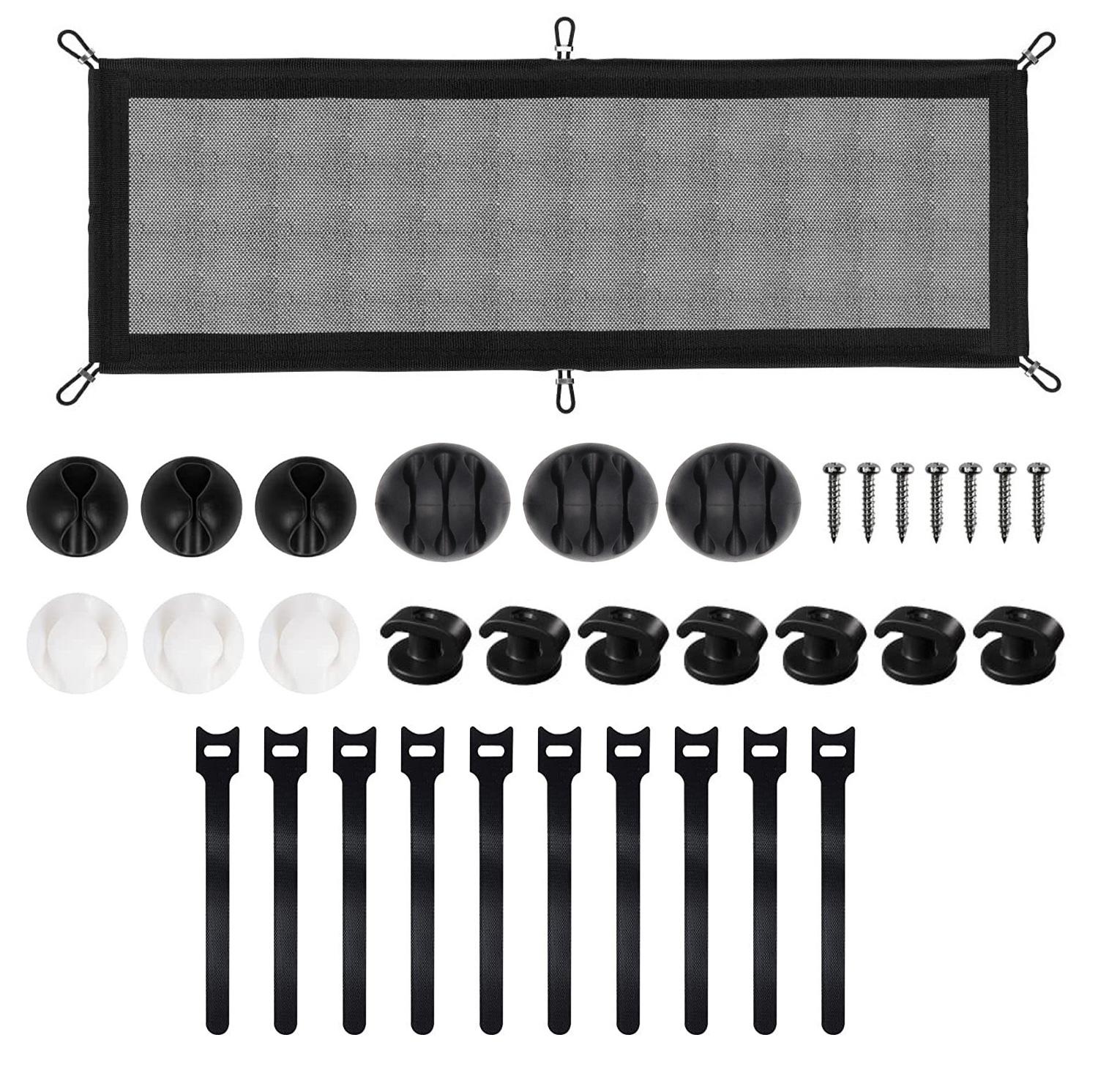 

Практичный сетчатый органайзер для укладки кабелей под столом для эффективного хранения проводов и безопасности дома или в офисе C