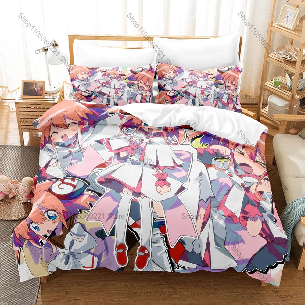 Rizelmine Character Print Duvet Cover + 2 Pillowcases Japanese Anime Romance Comedy Bedding for Gamers