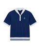 CHUCUCHU Marine Petit Collar Short Sleeve Top (Navy) Cbfss-Ts007W