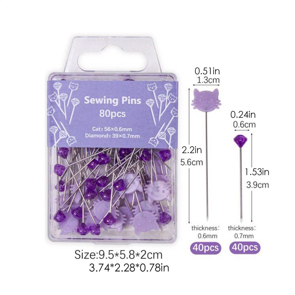 Straight Pins 80pcs Quilting Pins Fabric Fixed Needle for Dressmaker Quilting Supplies for Crafts Making Sewing Project