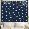 Blue Abstract Stripes Wall Tapestry,Modern Wall Hanging Large Tapestry Decoration Polyester Fiber White Hem Around for Dorm Room