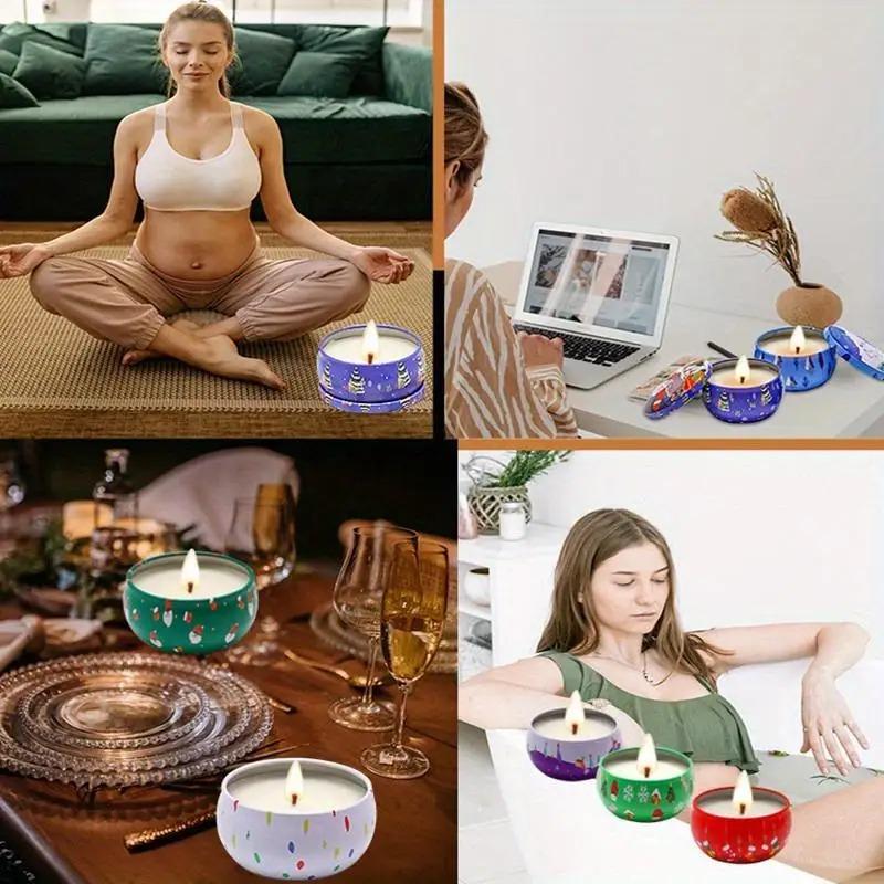 12pcs/set Scented Christmas Candles, Scented Candles Gift for Women, Travel Tin Jar Aromatherapy Candles for Birthday Gift