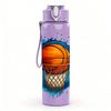 1PC Splash Basketball Hoop Print 750ml Color Plastic Sports Water Bottle Leakproof Flip Straw Lid Suitable for Sports Office Home Use
