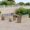 Ensemble de 11 Pièces de Canapé de Jardin avec Coussins Beige Rattan Synthétique Acacia, Canapé de Jardin 2 Places 3364187
